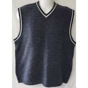 VTG 90s Xtreme  Gear Gray V Neck Seeveless Artificial Wool Sweater Vest Mens XL